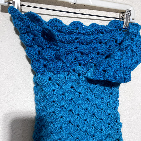 Mermaid Tail Blanket Hand Knit Crochet Costume Girls Sleeping Bag Throw Kids - Picture 3 of 5